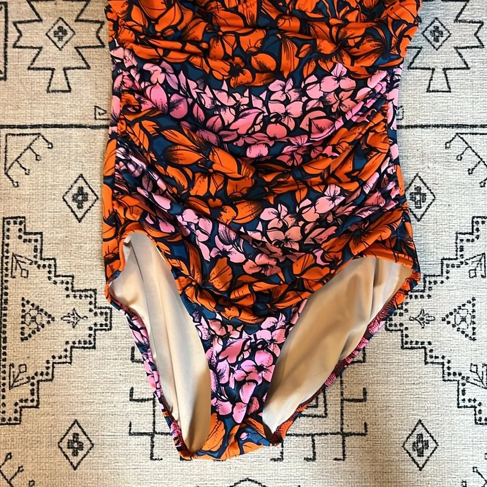 J. Crew Ruched Floral One Piece‎ - Picture 3 of 5